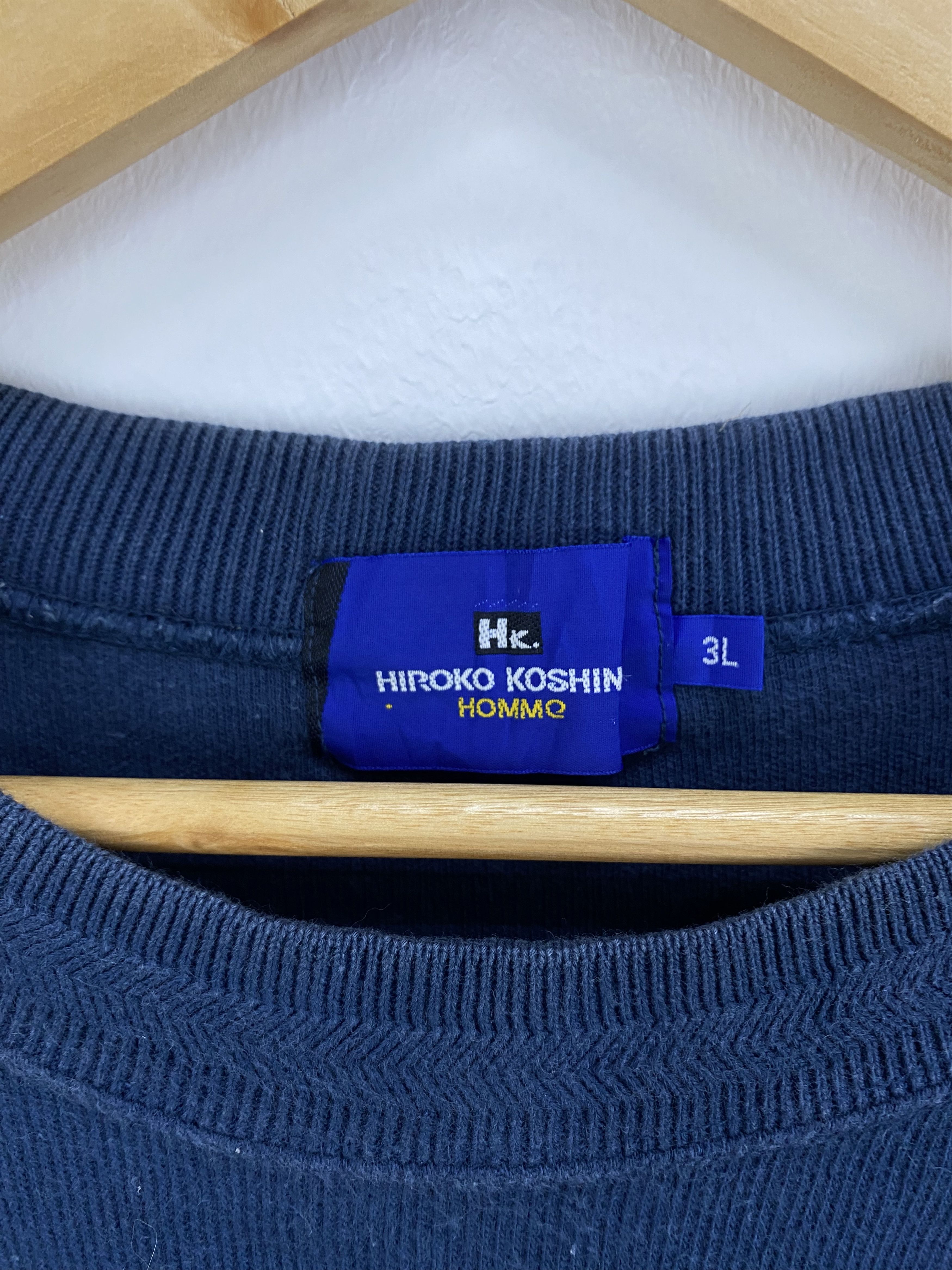 Hiroko Koshino Homme × Vintage Minimalist Sweater Sweatshirt Hiroko Koshino Size US XXL / EU 58 / 5 - 3 Thumbnail