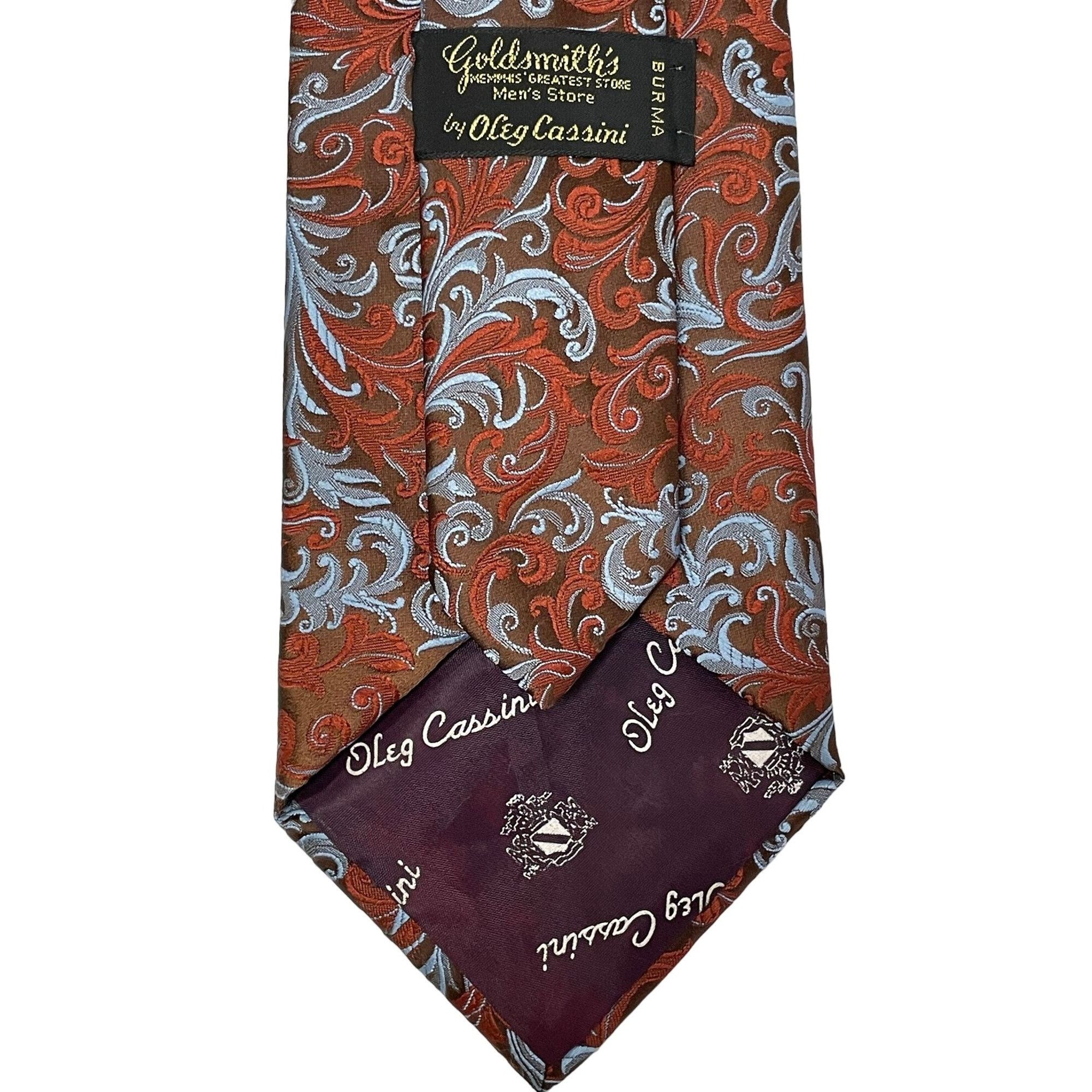 Oleg Cassini Vtg Oleg Cassini BURMA Swirl Retro MoD Rust Necktie Size ONE SIZE - 3 Thumbnail