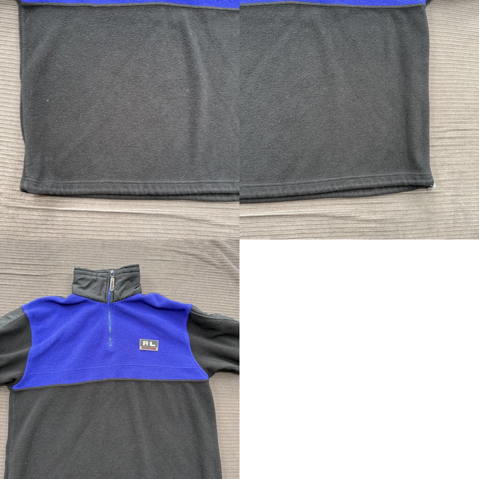 Polo Ralph Lauren Ralph Lauren Polo Sport Pullover Jacket Mens Large Black Blue Fleece 1/4 Zip RL Patch Logo Windbreaker Vintage Size US L / EU 52-54 / 3 - 8 Thumbnail