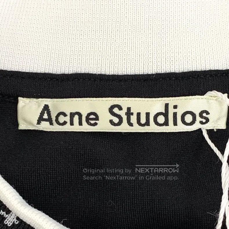 Acne Studios Acne Studios Black Neck Logo Letter Embroidered Short Slee Size US S / EU 44-46 / 1 - 5 Thumbnail