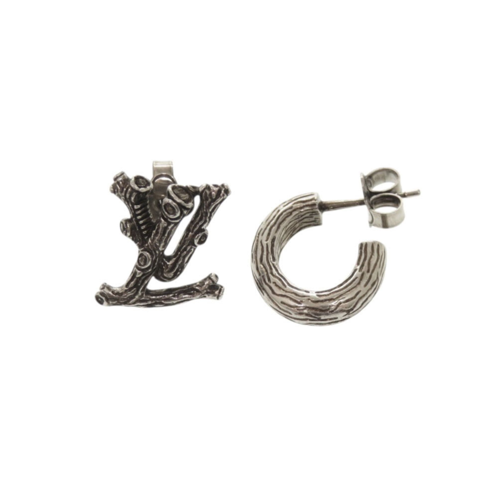 Louis Vuitton Louis Vuitton Boucle LV Wood MP2783 Metal Silver Earrings 0667 LOUIS VUITTON Size ONE SIZE - 1 Thumbnail