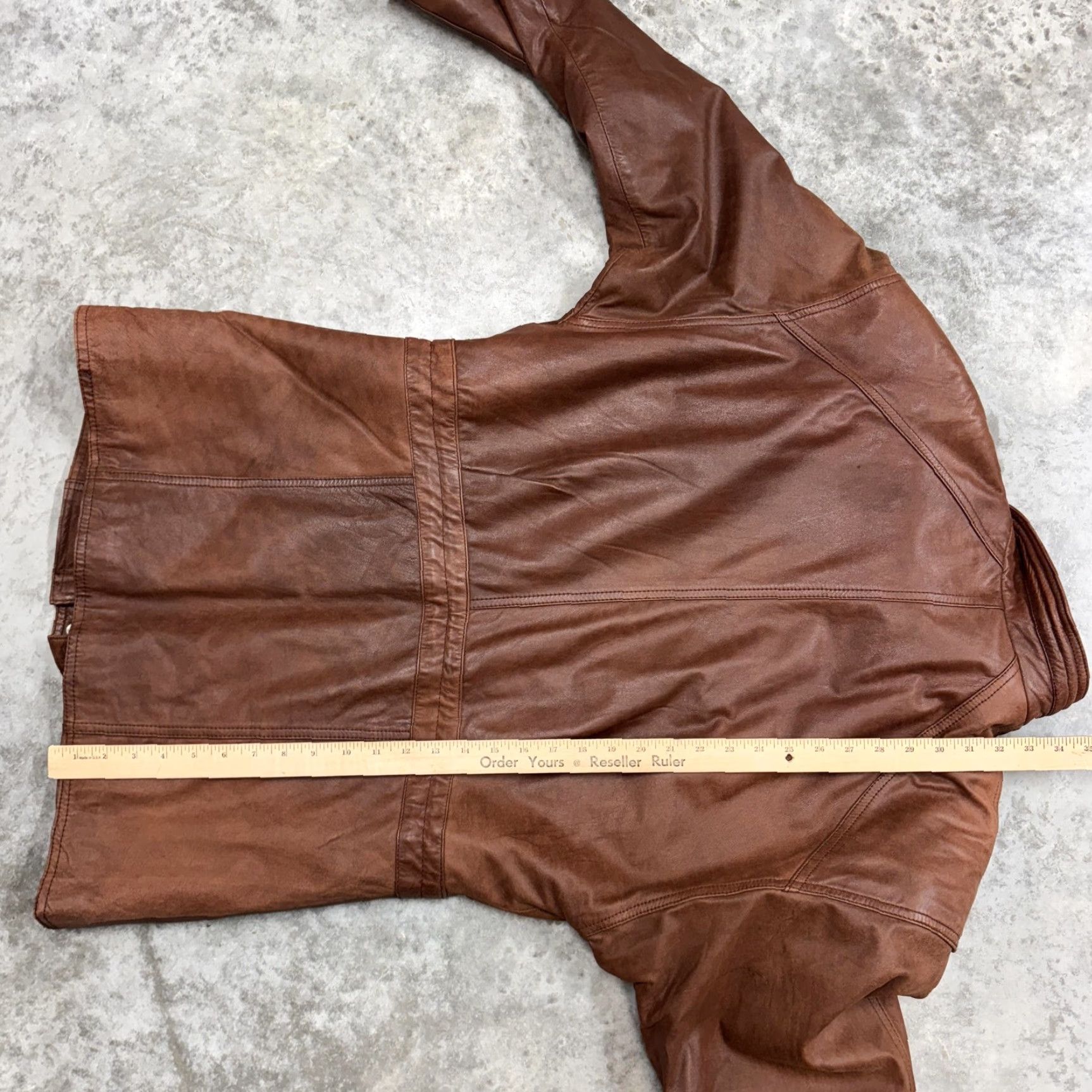 Vintage VINTAGE IOU Jacket Mens Small Brown Leather Euro Mode Field Coat Military 80s Size US S / EU 44-46 / 1 - 7 Thumbnail