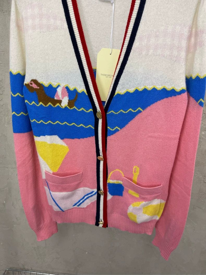 Thom Browne Thom browne Colorful swimming puppy colorful stripe gold bu Size S / US 4 / IT 40 - 4 Thumbnail