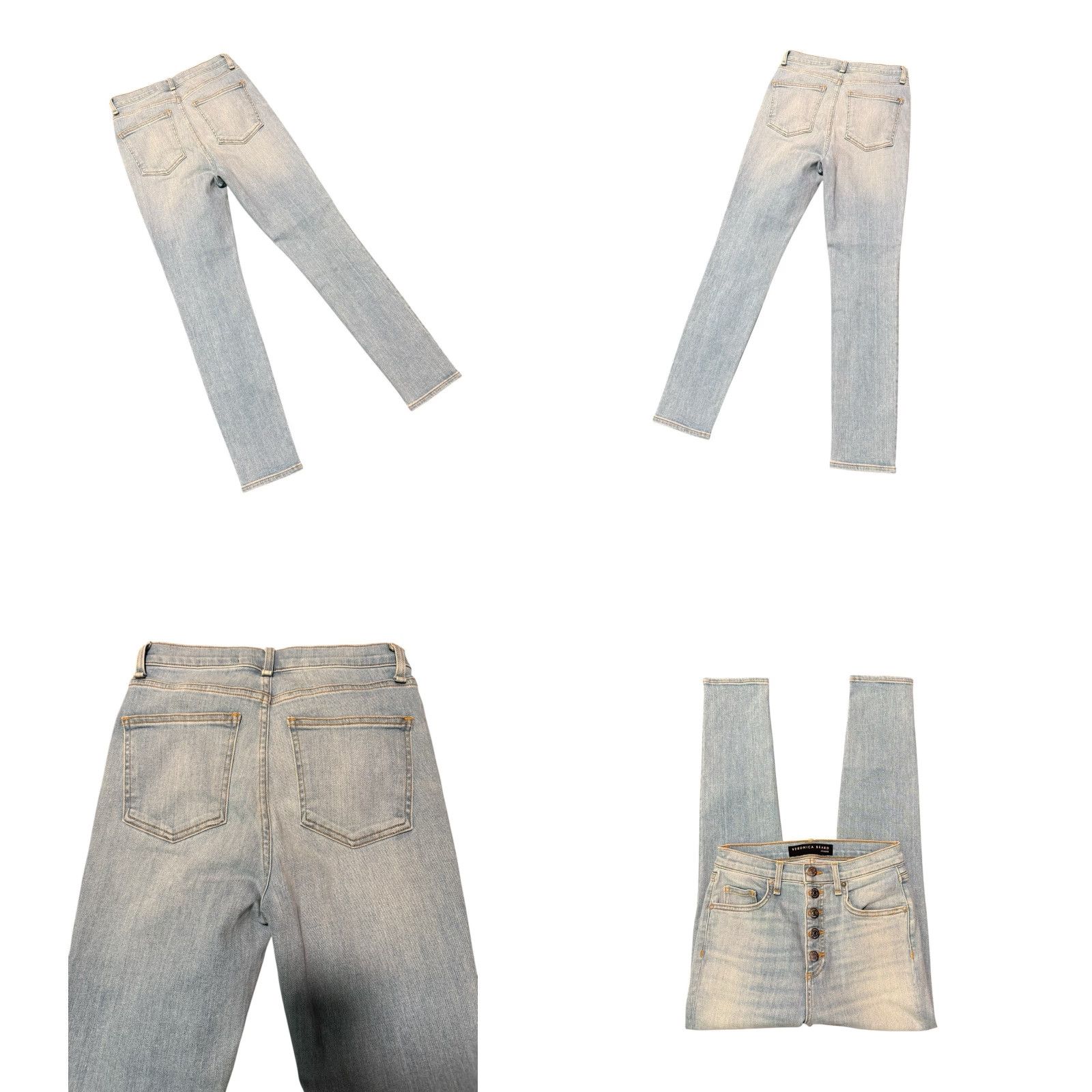 Veronica Beard VERONICA BEARD Jeans Womens 25 Light Wash Debbie Skinny High Rise Button Fly Size 42" / US 20 - 8 Thumbnail
