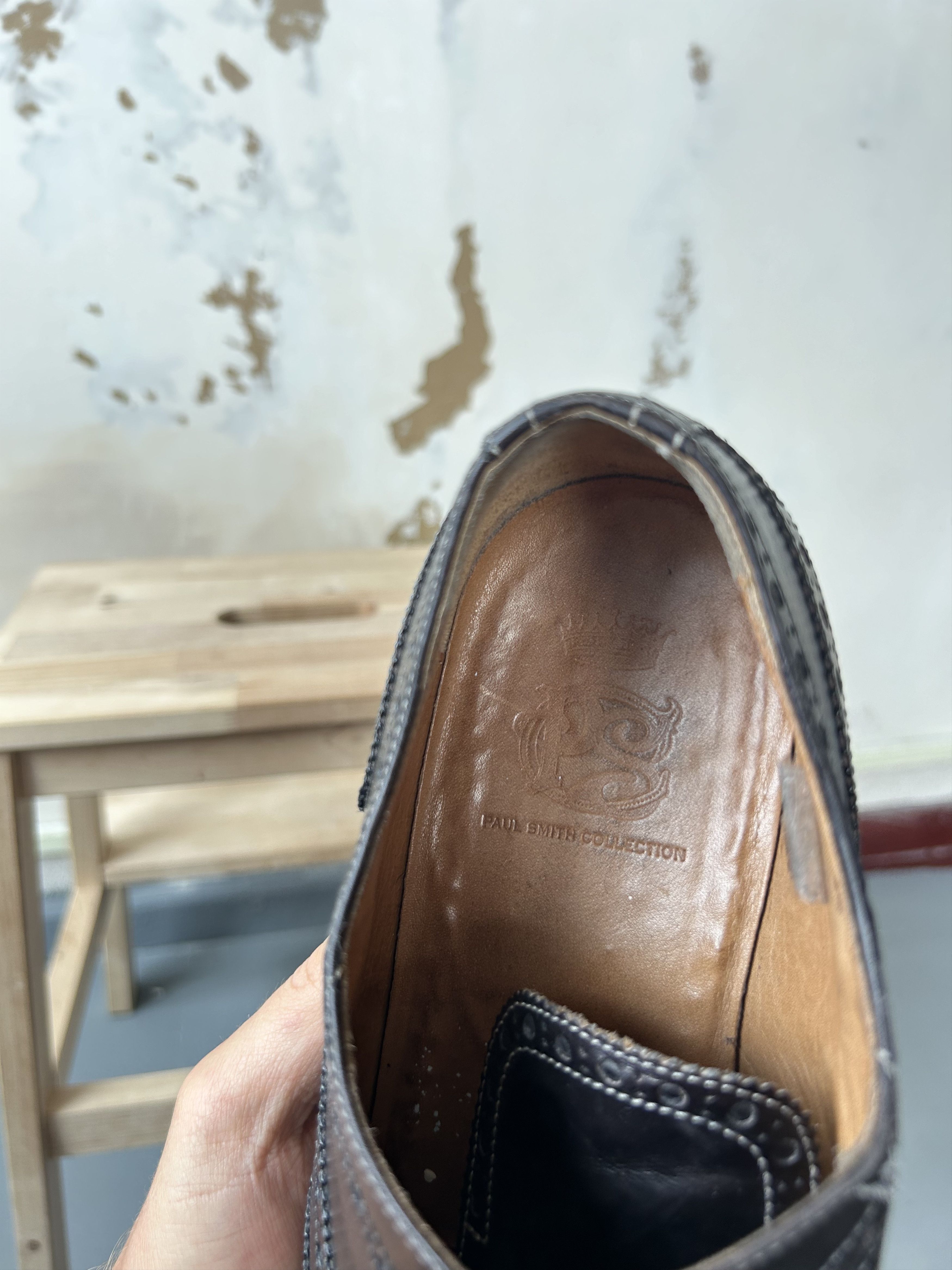 Designer × Paul Smith PS Paul Smith Black Leather Wing Tip Brogues Shoes Size US 10 / EU 43 - 9 Thumbnail