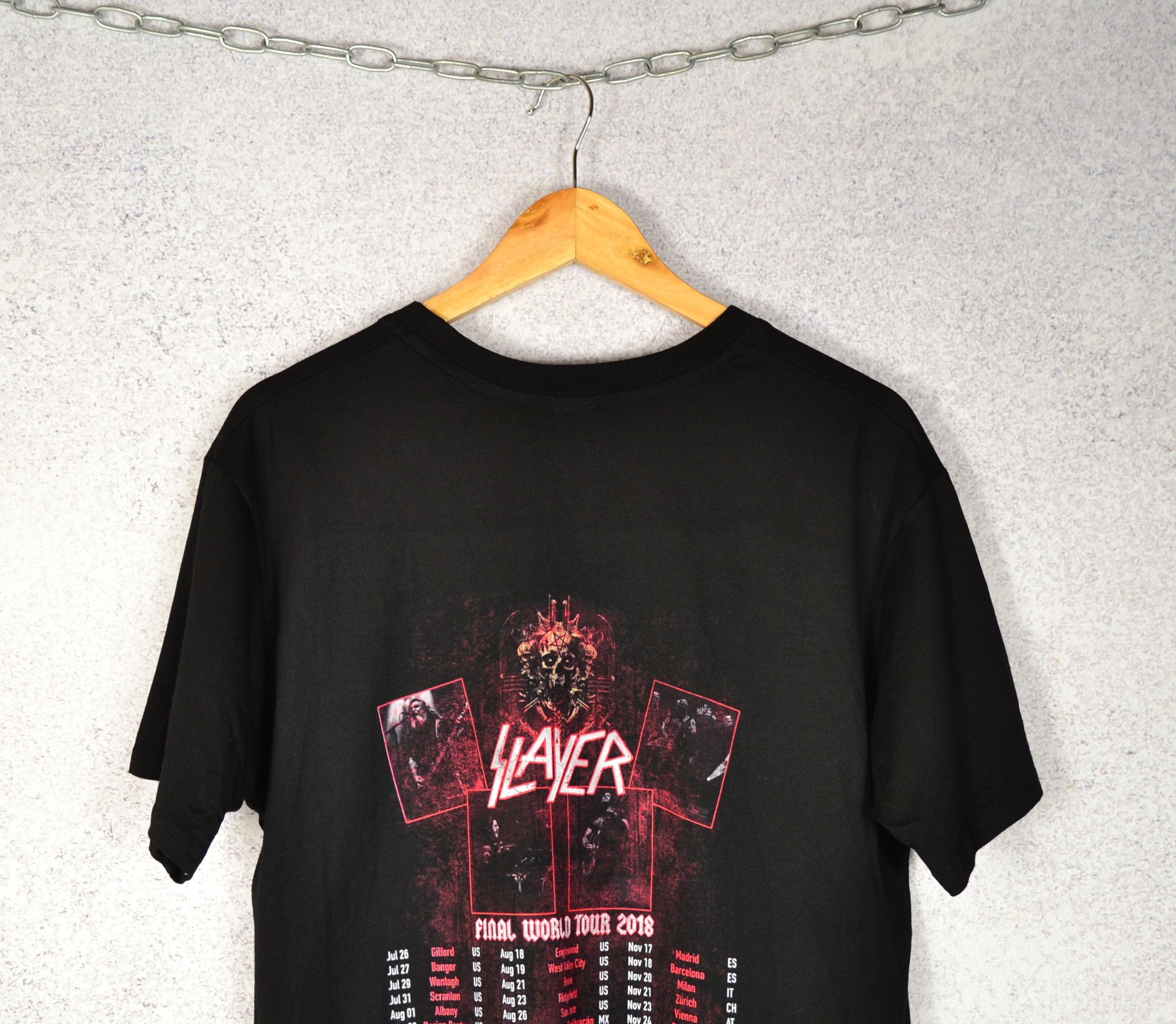 Band Tees × Slayer Slayer Final World Tour 2018 T-Shirt Band Tees Size US L / EU 52-54 / 3 - 6 Thumbnail
