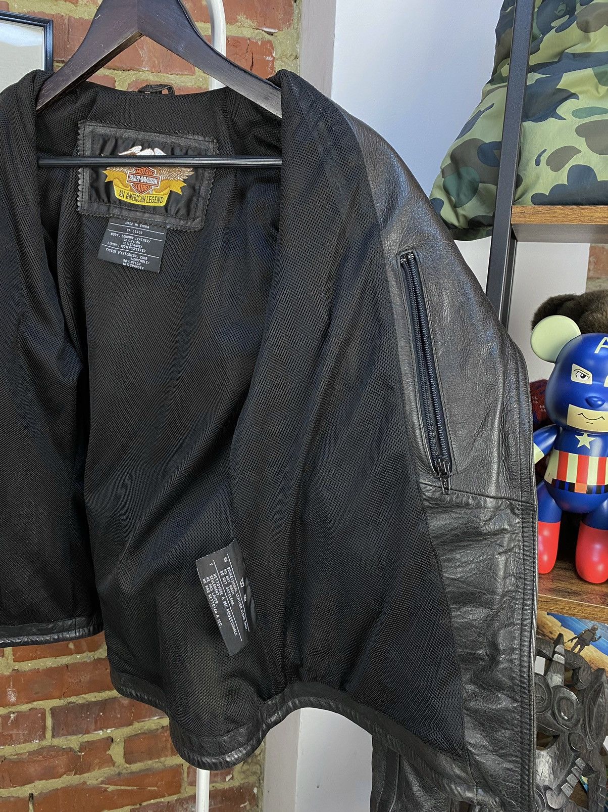 Harley Davidson × Vintage Harley Davidson Motorcycle Biker Black Leather Jacket Size M / US 6-8 / IT 42-44 - 15 Thumbnail
