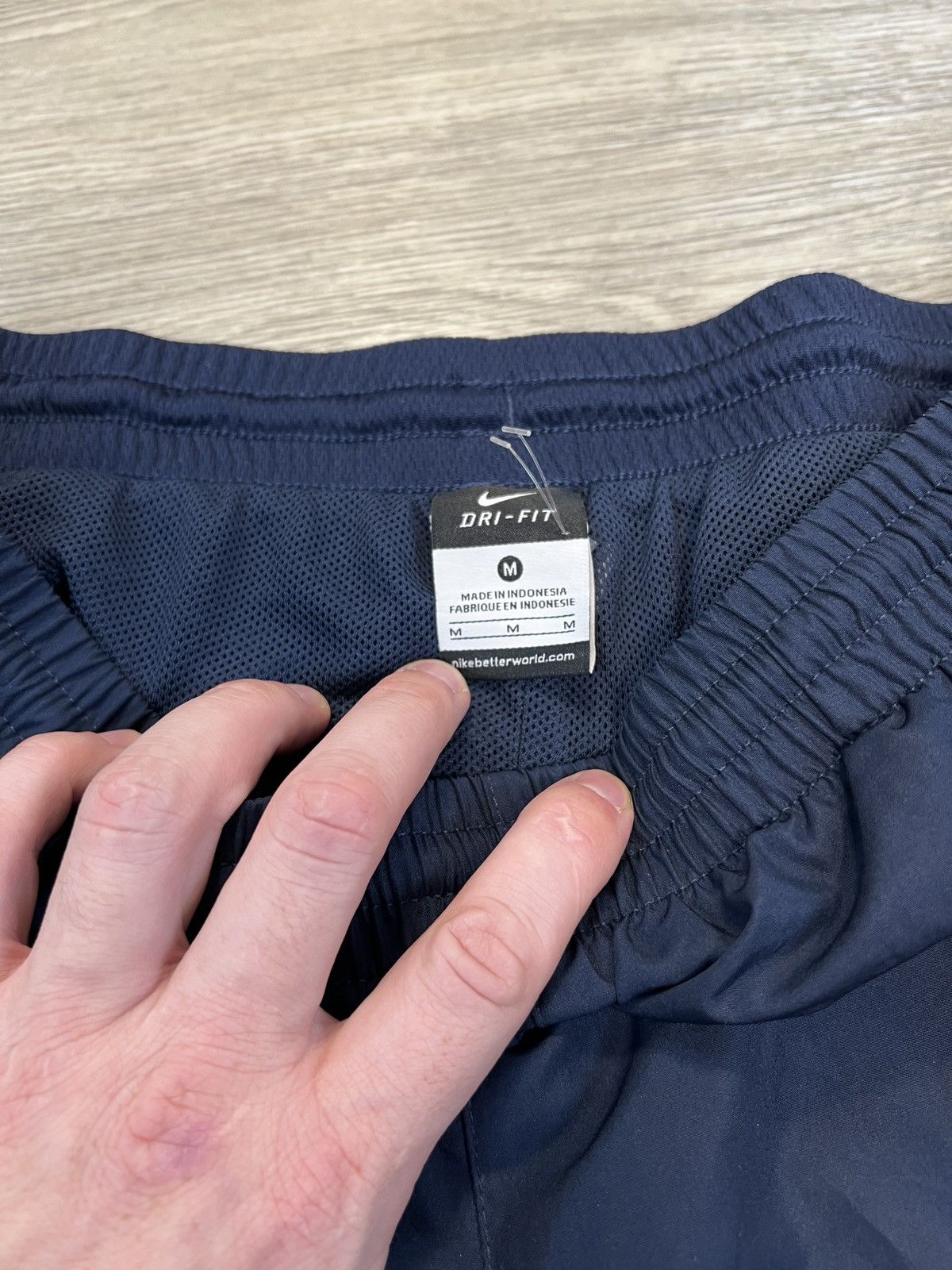 Nike Nike Dri-Fit Vintage Navy Blue Track Pants Swoosh Logo SizeM Size US 32 / EU 48 - 6 Thumbnail