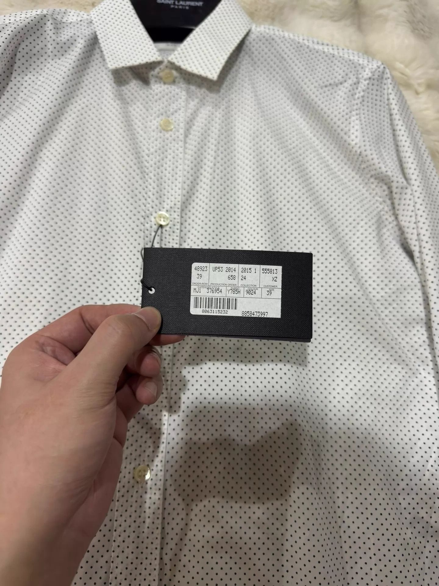 Saint Laurent Paris Saint Laurent SLP Hedi Slimane White Polka Dot Shirt 39 Size US M / EU 48-50 / 2 - 2 Thumbnail