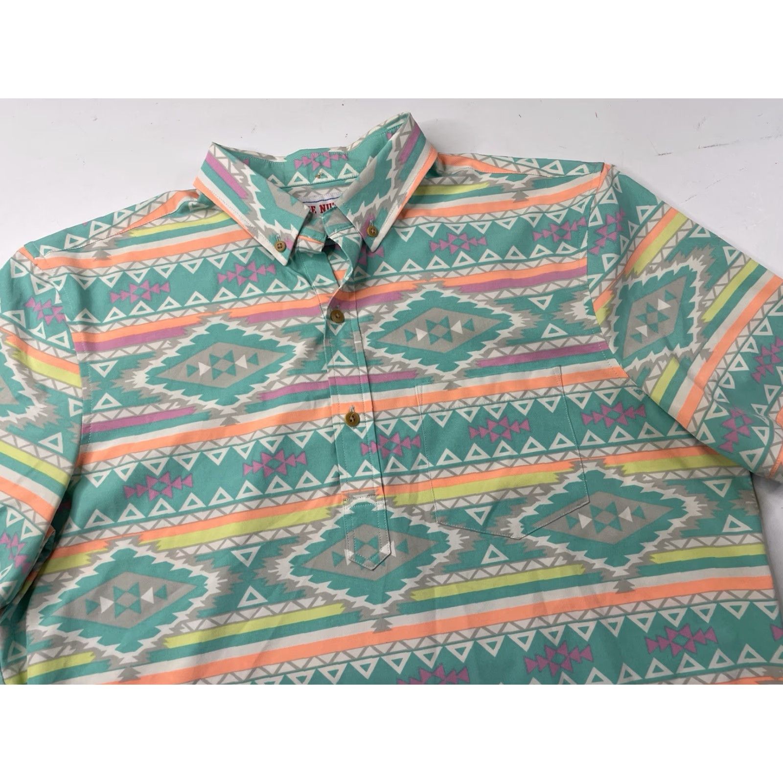 Chubbies Chubbies The En Fuego Wild Stretch Short Sleeve Popover Shirt Mens Large Aztec Print Multicolor Button-Up Casual Shirt Size US L / EU 52-54 / 3 - 2 Thumbnail