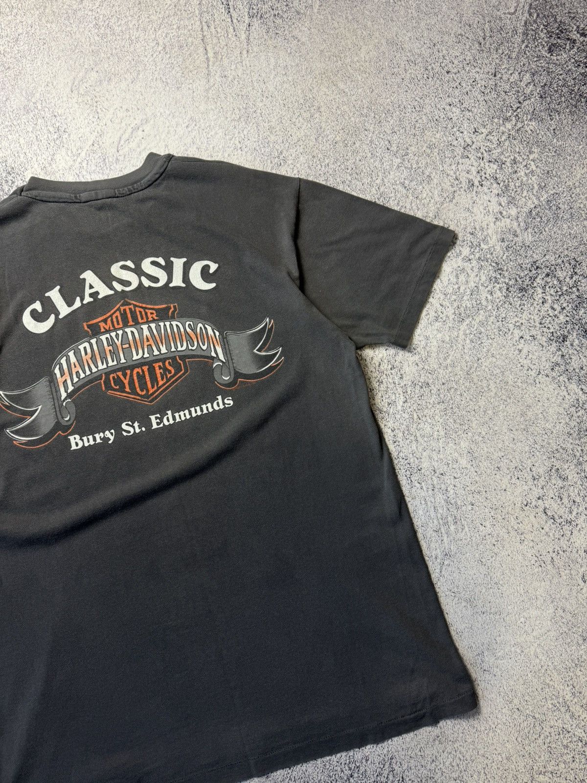 Harley Davidson Vintage Harley Davidson T Shirt 1989 USA Bury St.Edmunds Size US L / EU 52-54 / 3 - 15 Thumbnail