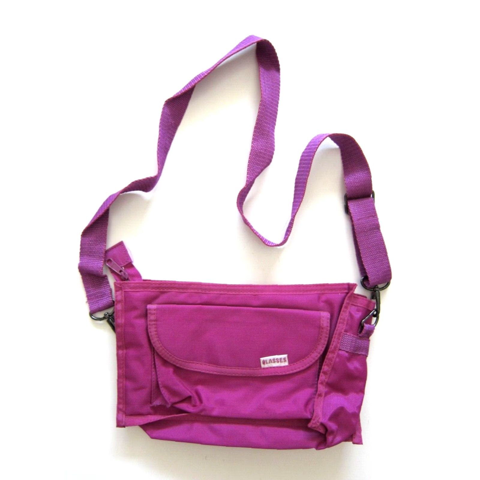 Vintage Mundi Small Pink Nylon Canvas Pocket Cargo Travel Satchel Crossbody Purse Size ONE SIZE - 2 Thumbnail