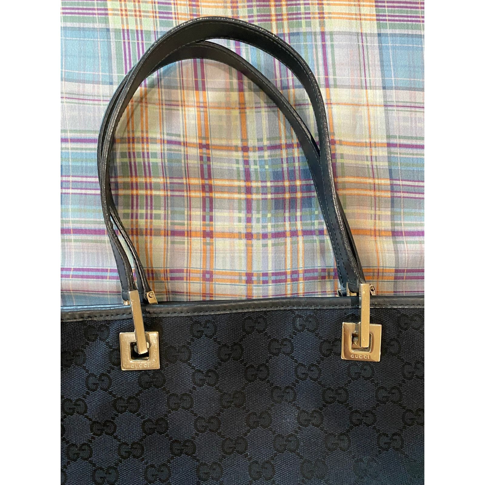Gucci Vintage 00's Gucci Black Monogram Canvas Tote Size ONE SIZE - 7 Thumbnail