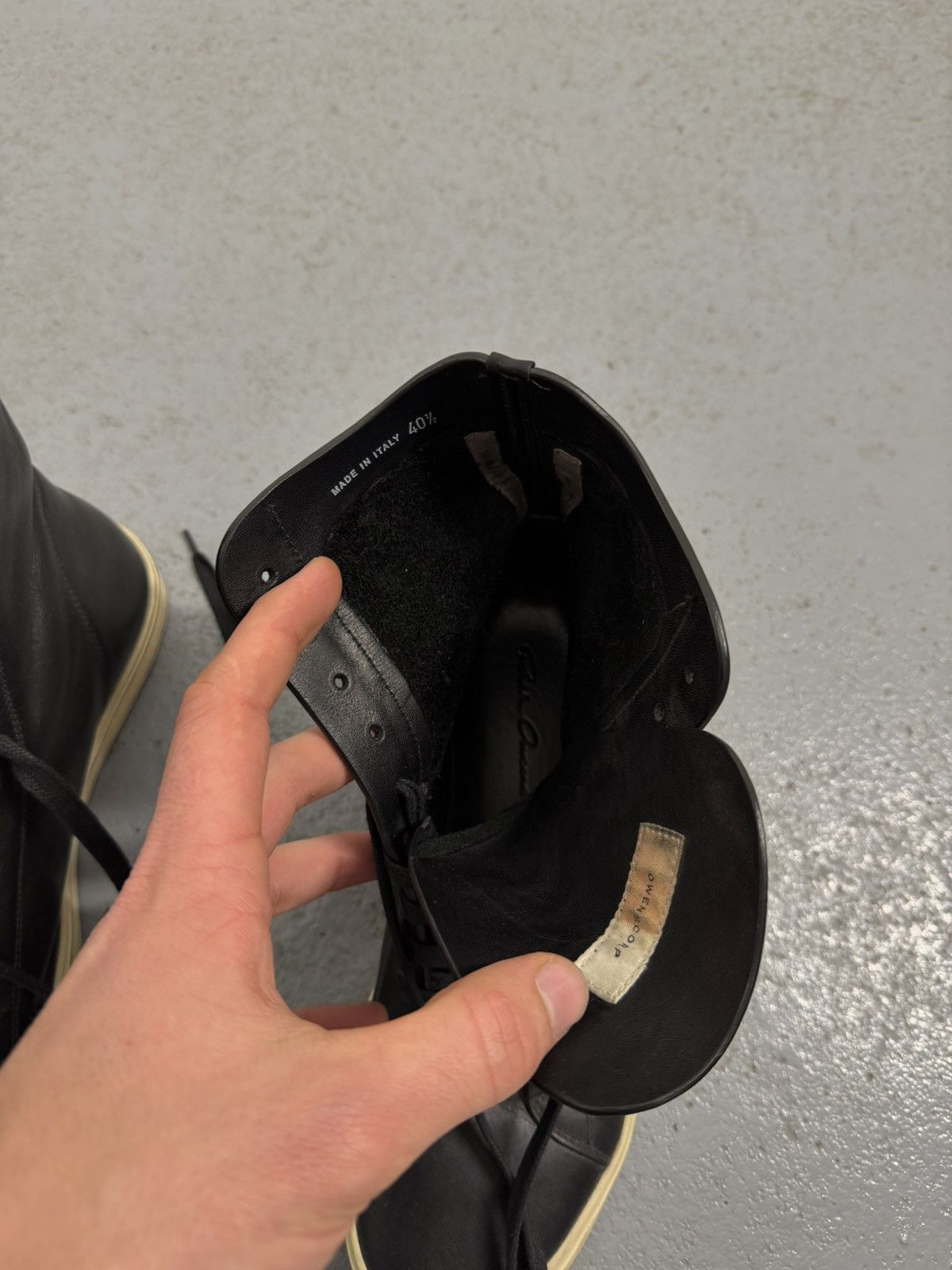 Rick Owens Rick Owens Mastodon Leather High Sneakers Size US 10.5 / IT 40.5 - 10 Thumbnail