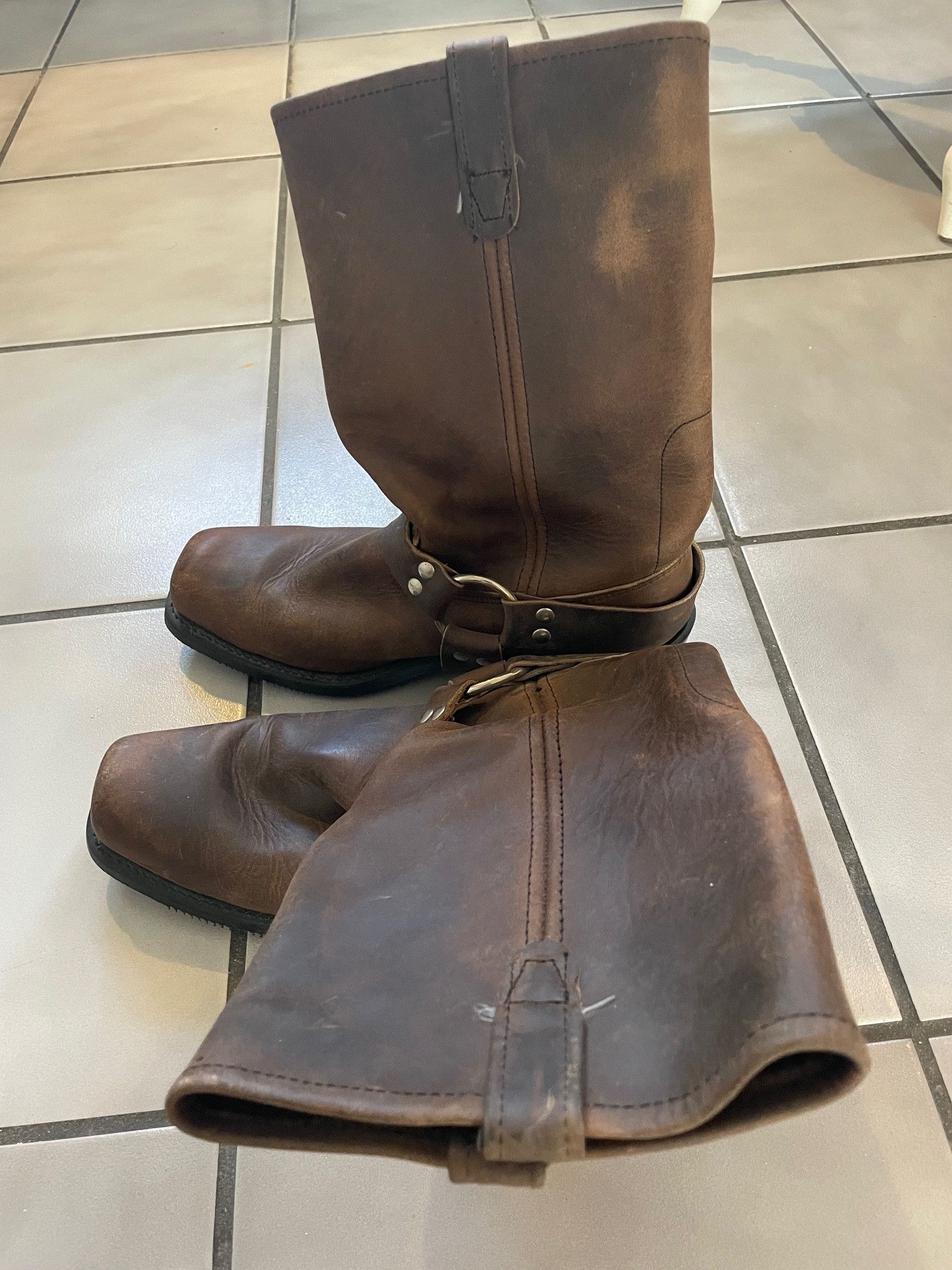 Double H Men's 4004 Brown Toed Motorcycle Boots/Size 11