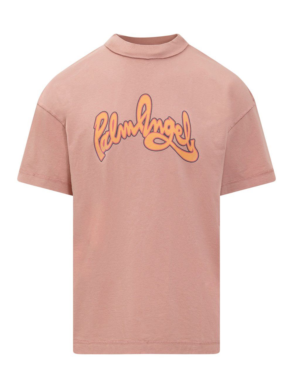 Palm Angels o1in1s0225 Q:1 / Seasonal Logo Insideout Tee in Pink Orange Size US M / EU 48-50 / 2 - 1 Thumbnail