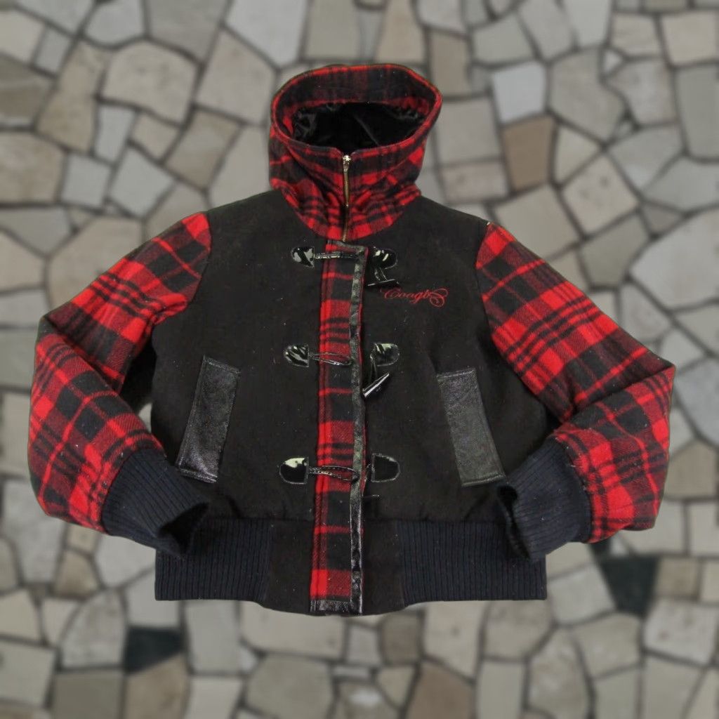 Coogi VINTAGE COOGI Jacket Womens Large Black Plaid Wool Blend Toggle Coat Outdoor Casual Size L / US 10 / IT 46 - 1 Thumbnail