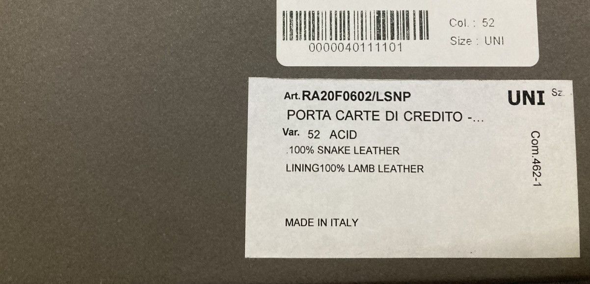 Rick Owens NEW/RICK OWENS Credit card holder in snake Size ONE SIZE - 3 Thumbnail