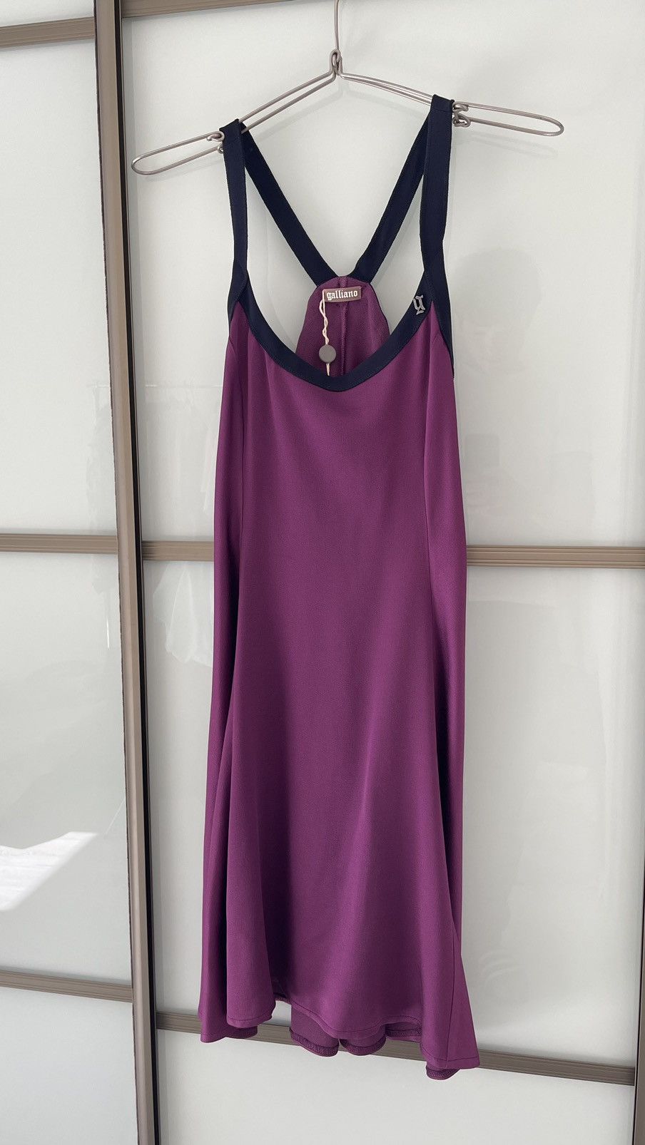 John Galliano galliano purple midi dress chrome logo G Size S / US 4 / IT 40 - 6 Thumbnail