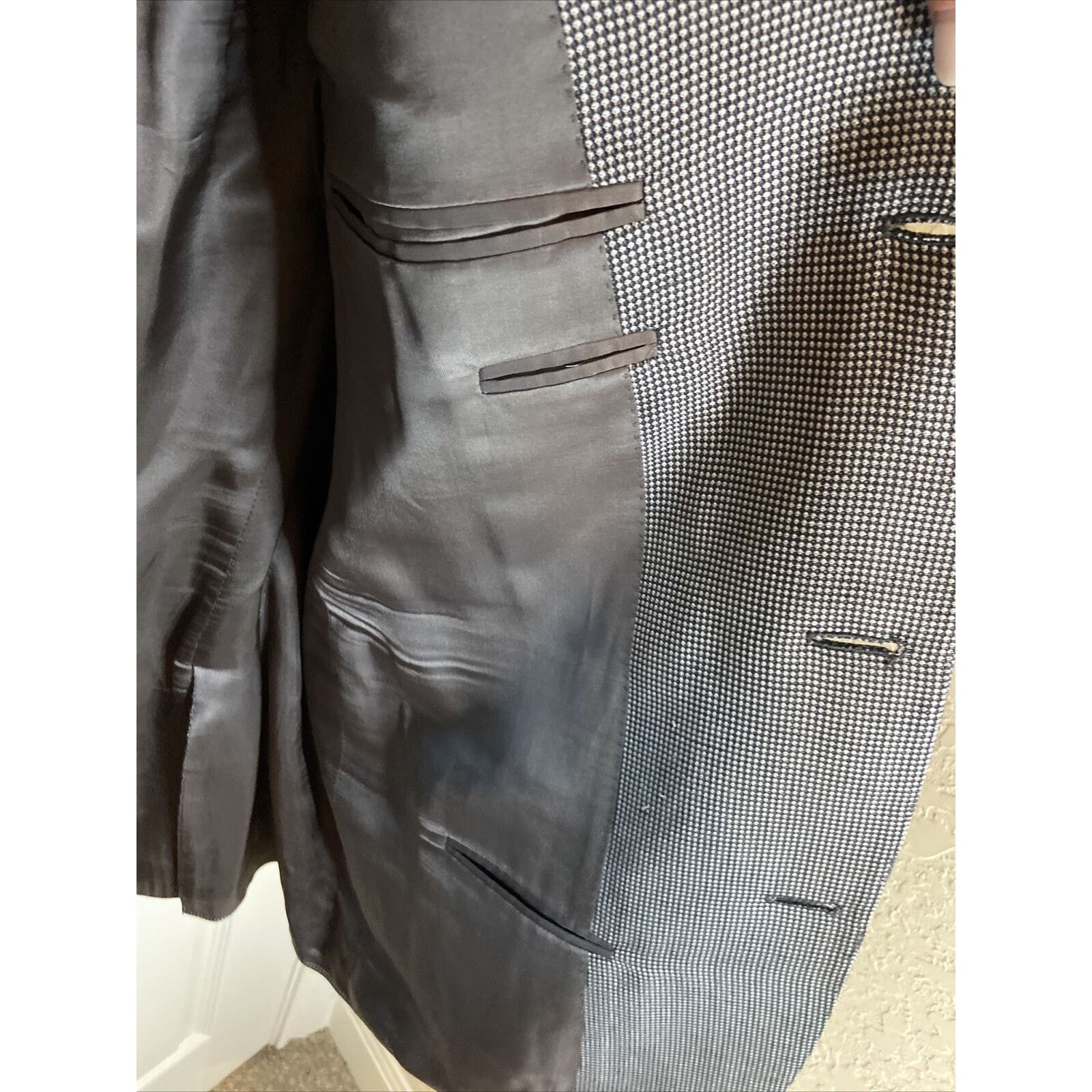 Canali Canali Men’s Black White Dot Pattern Sport Coat 44L/54L Size 44L - 6 Thumbnail