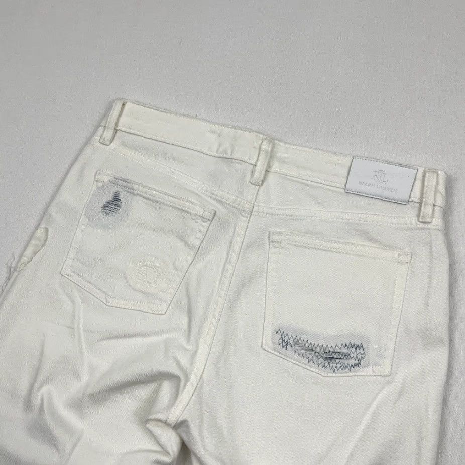 Ralph Lauren Lauren Ralph Lauren Jeans Womens Size 10 W33 L26 White Distressed Straight Ankle Pants Size 32" / US 10 / IT 46 - 7 Thumbnail