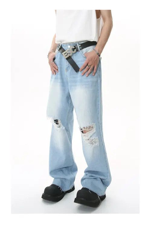 Other Loose straight-leg washed ripped jeans Size US 32 / EU 48 - 3 Thumbnail