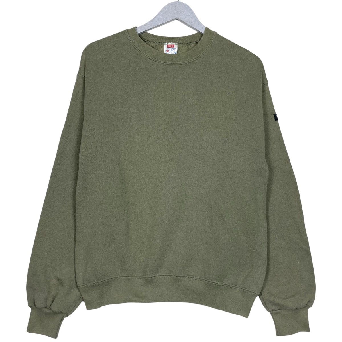 Japanese Brand × Vintage 💥90s PLAIN EDWIN DUSTY GREEN CREWNECK SWEATSHIRT Size US S / EU 44-46 / 1 - 1 Thumbnail