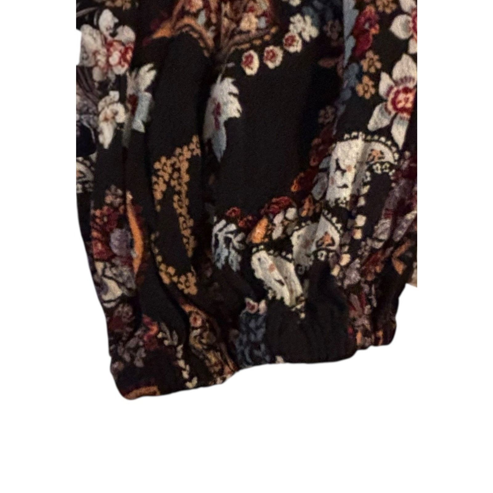 Other Wayf Deep Vee Mini Dress Floral Long Balloon Sleeve Lined XS Size XS / US 0-2 / IT 36-38 - 6 Thumbnail