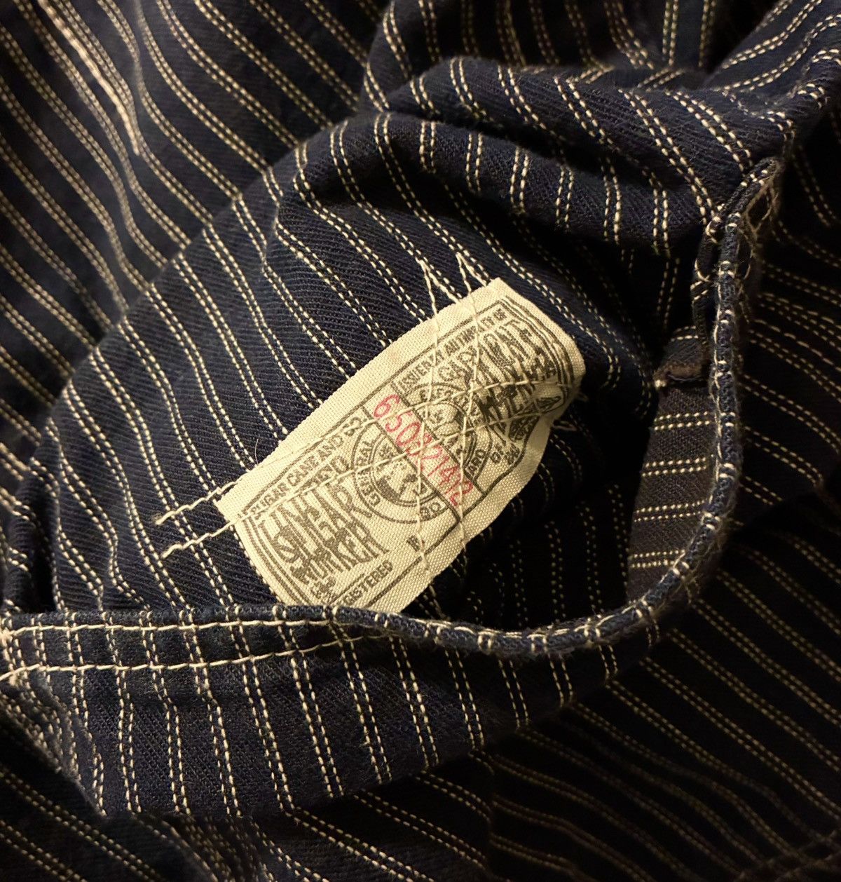Sugar Cane 🔥RARE🔥 SUGAR CANE CO. WABASH STRIPE CHORE JACKET- 42 X-LRG Size US XL / EU 56 / 4 - 12 Thumbnail