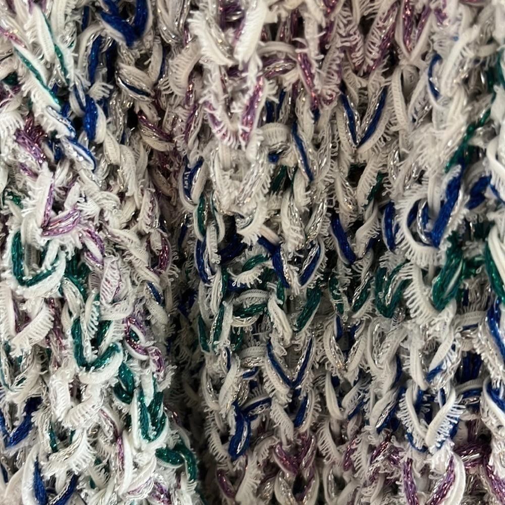 Isabel Marant $935 Isabel Marant Women Blue Metallic Knit Tie-Neck Sweater Size XS / US 0-2 / IT 36-38 - 4 Thumbnail