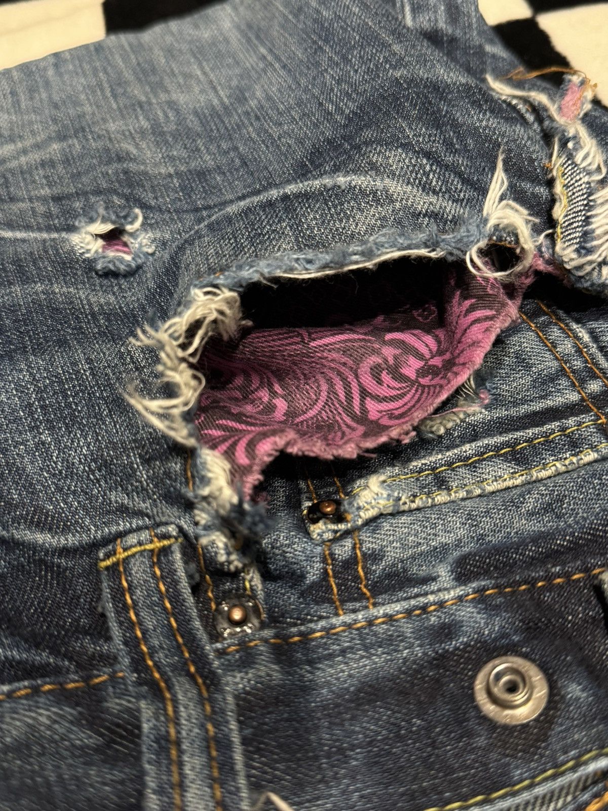 Prps RARE $638 SELVEDGE JAPAN DISTRESSED JEANS DENIM Size US 33 - 14 Thumbnail