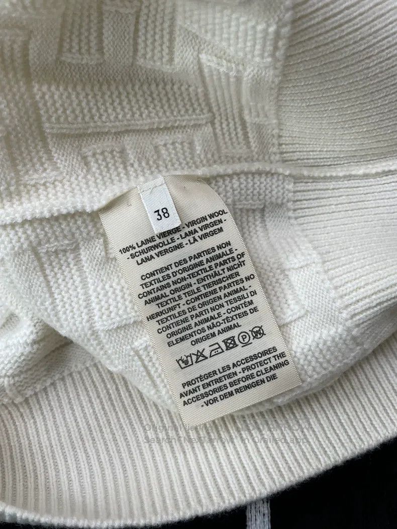Hermes Hermes White Printed Logo Knit Open Cardigan Jacket with L Size XS / US 0-2 / IT 36-38 - 5 Thumbnail