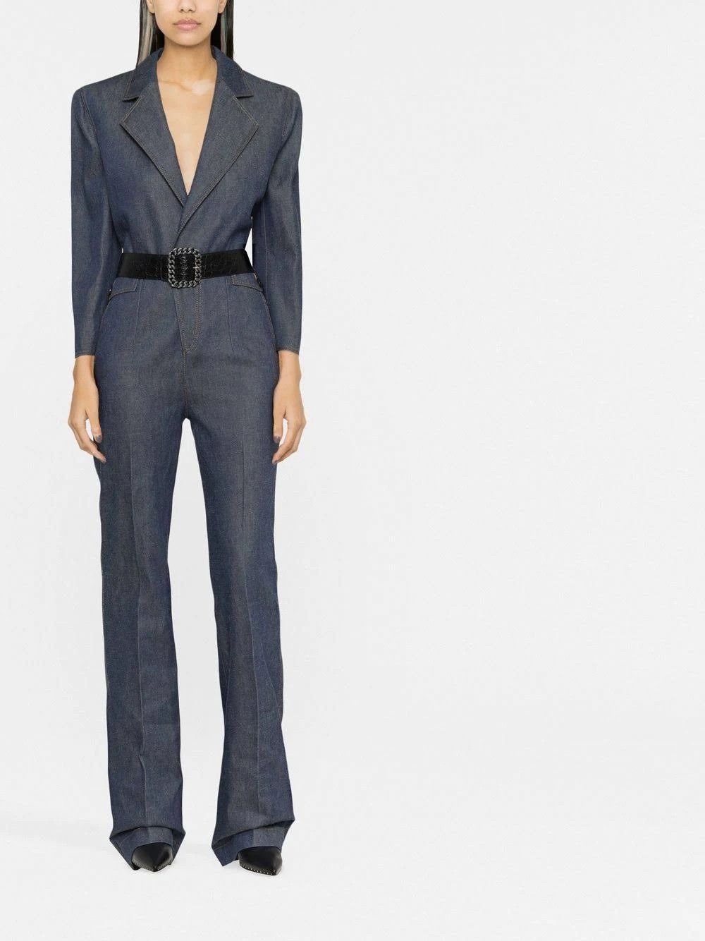 Saint Laurent Paris o1s1wg110924 Tailored Jumpsuit in Deep Denim in Marine Blue Size 30" / US 8 / IT 44 - 5 Thumbnail