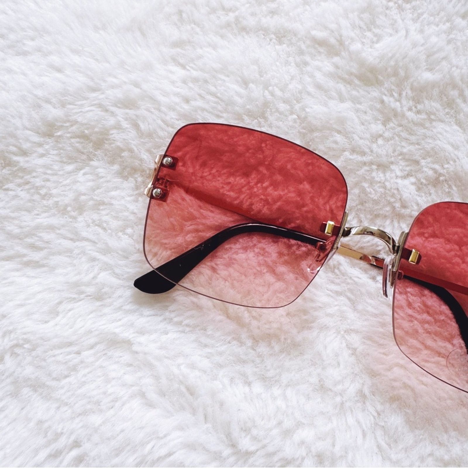 Other Laurel Clear Orange Rimless Sleek Sunglasses Size ONE SIZE - 2 Thumbnail