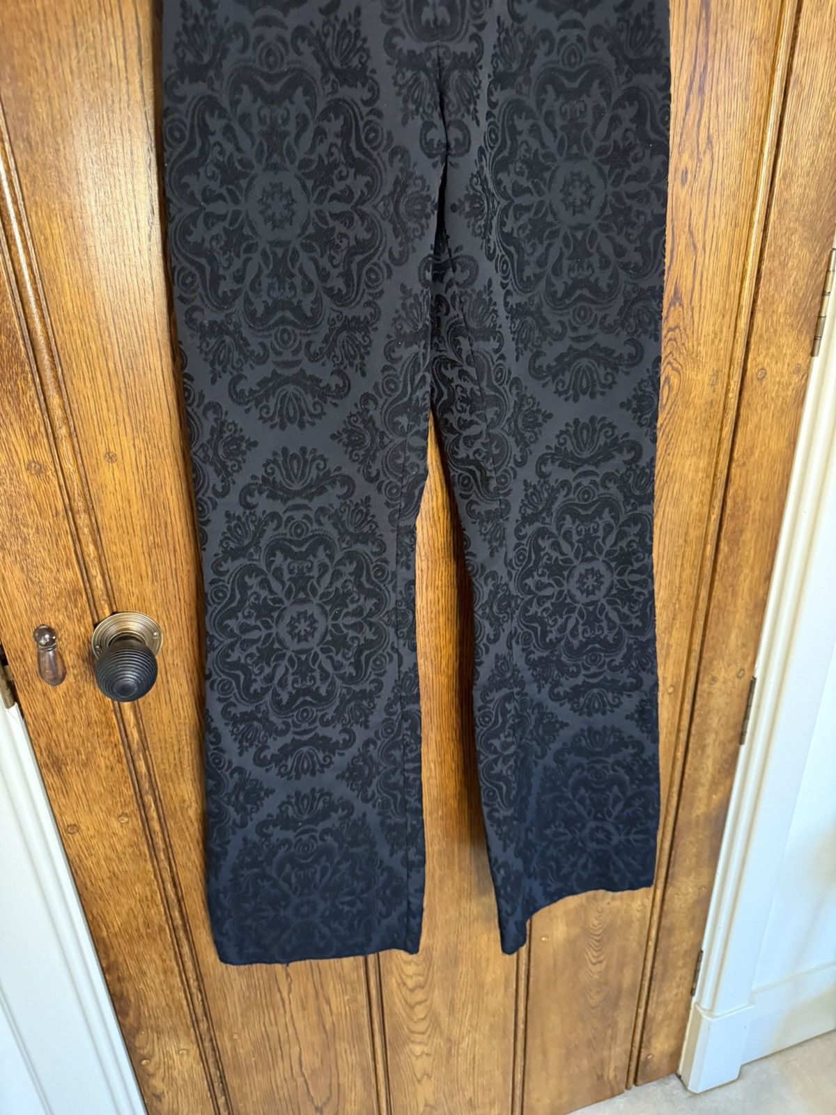 Saint Laurent Paris FW19 Saint Laurent paisley black long floral flares pants Size 34R - 9 Thumbnail