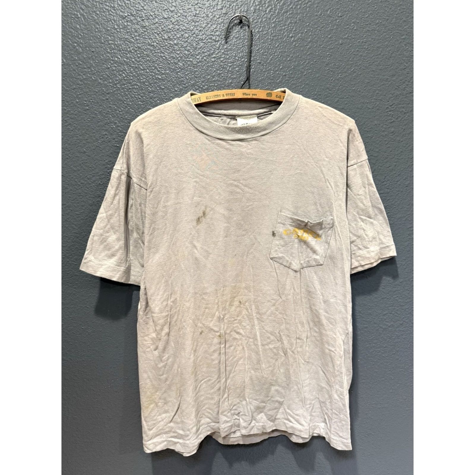 Camel VINTAGE Camel Pro Racing Joe Cool Gray Pocket Tee Shirt XL Men 80s Size US XL / EU 56 / 4 - 4 Thumbnail