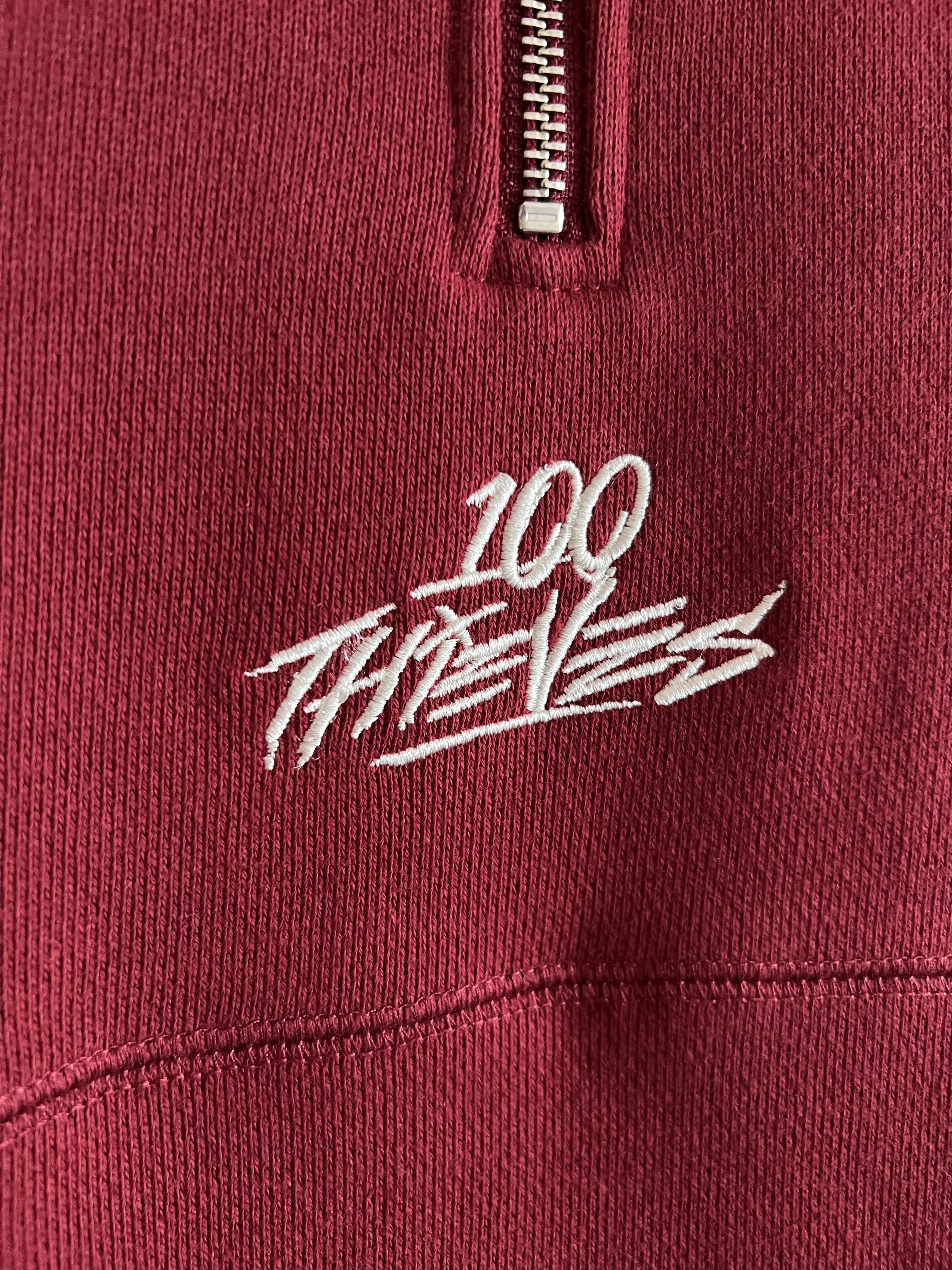 100 Thieves 100 Thieves Quarter Zip Sweatshirt in Burgundy Size US L / EU 52-54 / 3 - 3 Thumbnail