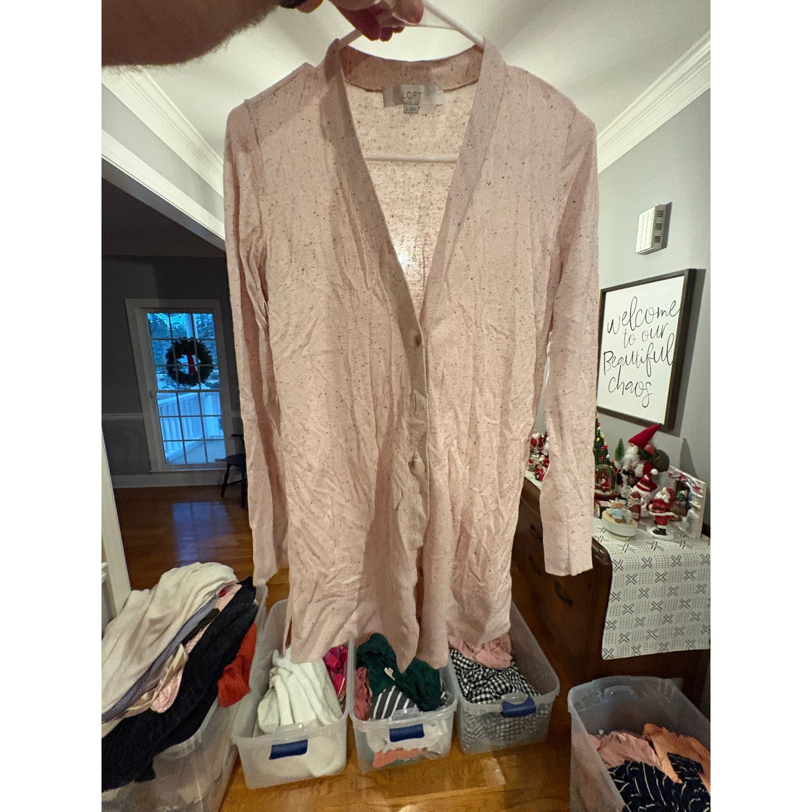 Loft LOFT Women’s Blush Pink Speckled Cardigan Size Small Size S / US 4 / IT 40 - 2 Thumbnail