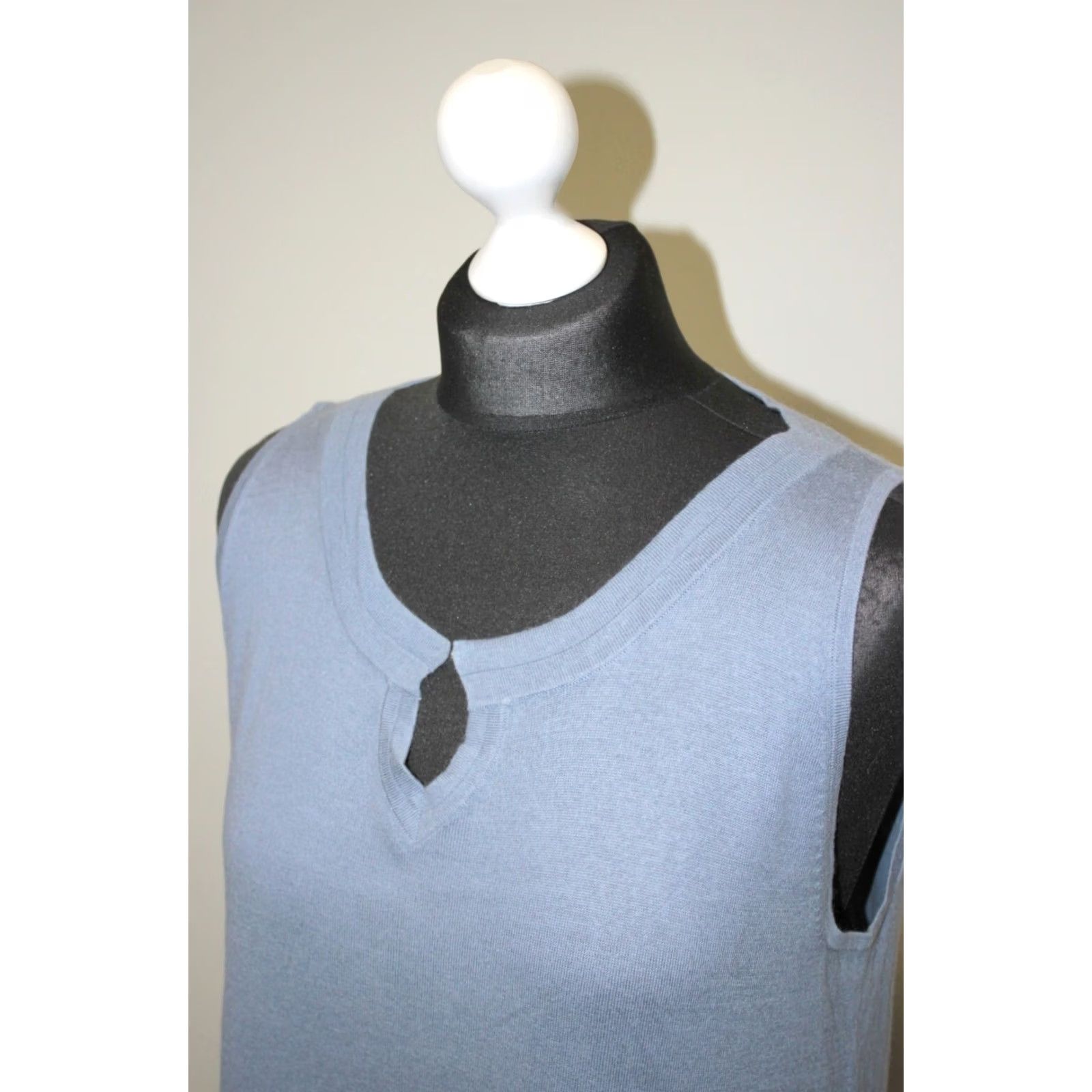 Allude Allude Blue Dress Shirt Tank Tunic 100% Cashmere Womens L XS? Size L / US 10 / IT 46 - 2 Thumbnail