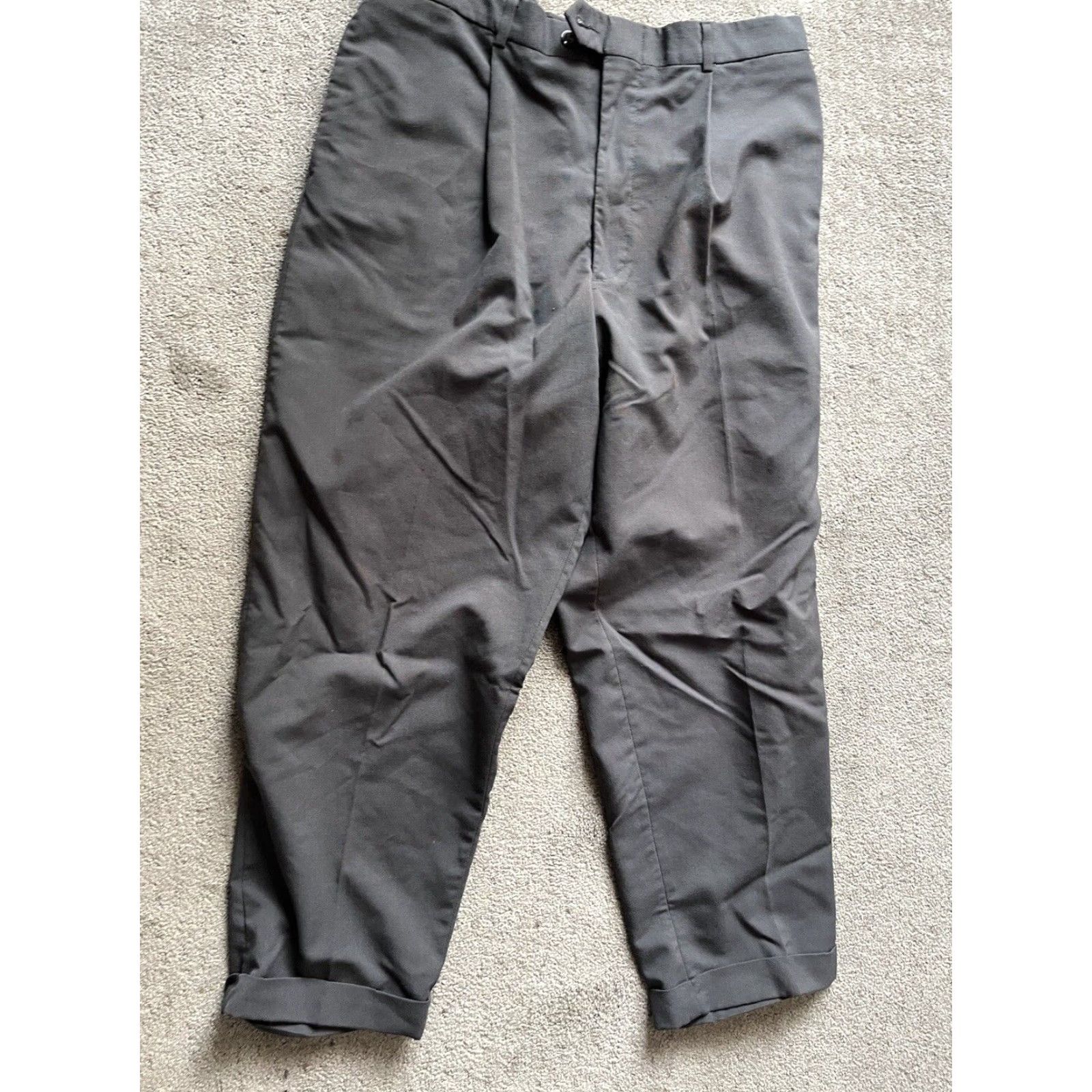 Perry Ellis Perry Ellis Portfolio Pleated Front Dress Pant Size 36x29 Gray Polyester Men's Pants Straight Leg Business Casual Formal 36 Regular Cuffed Size US 36 / EU 52 - 2 Thumbnail