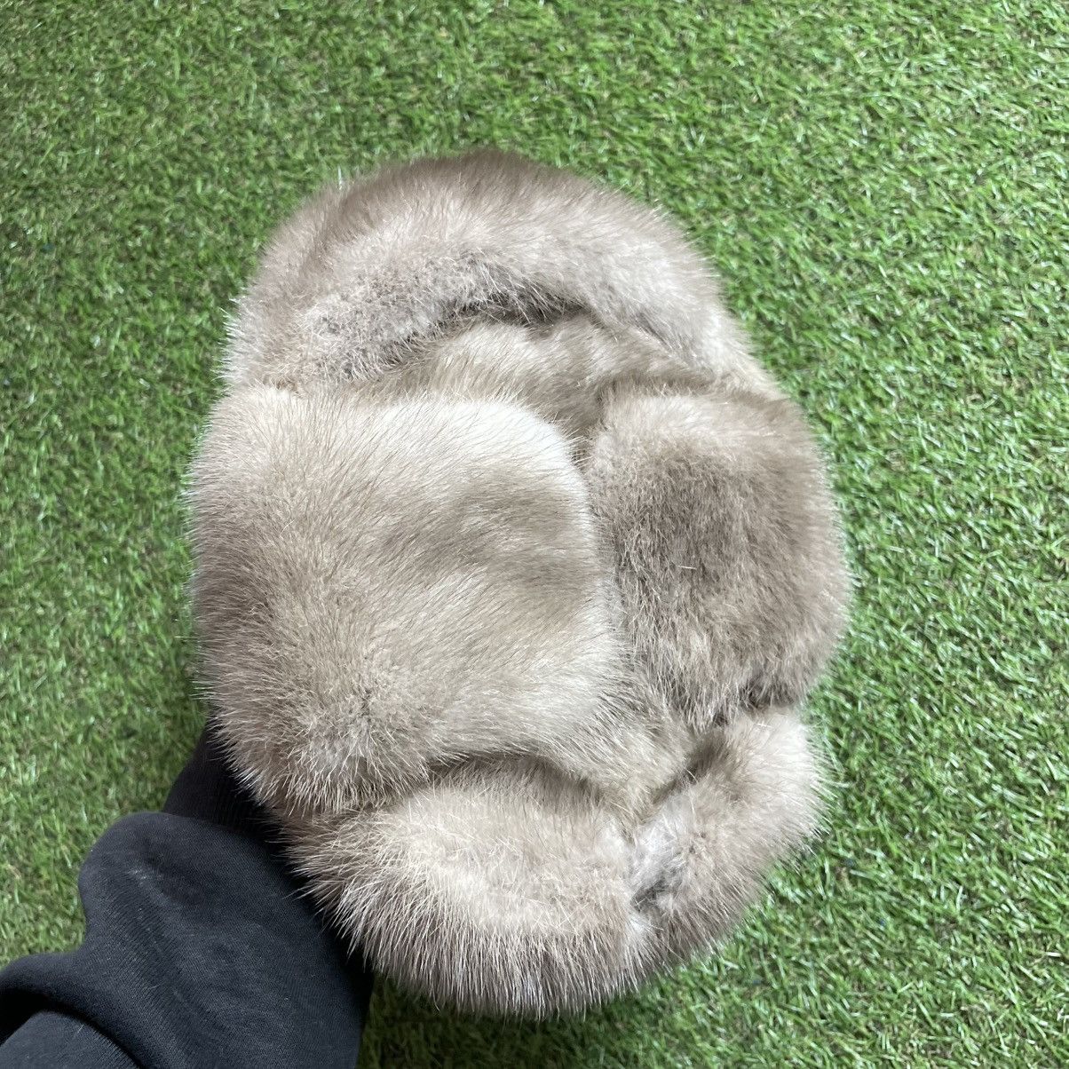Japanese Brand Pale Gray Vintage Fur Hat – Minimalist Archive Coldwear Size ONE SIZE - 5 Thumbnail