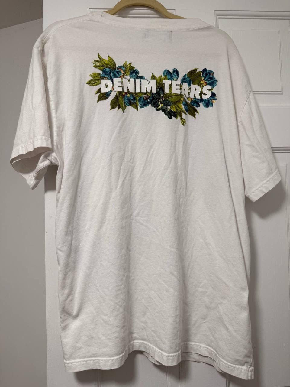 DENIM TEARS Denim Tears Indigo Hands Tee White and blue mens XXL Size US XXL / EU 58 / 5 - 5 Thumbnail