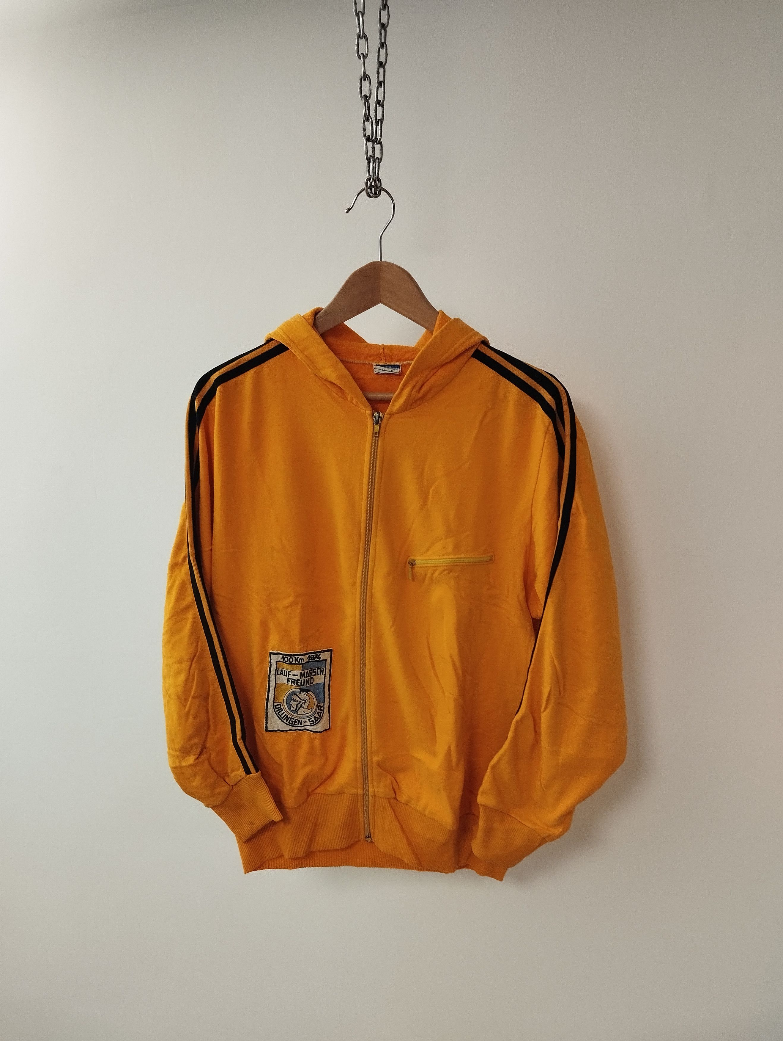 image of Vintage Adidas Schwahn 1974 Tracksuit Top Size M in Yellow, Men's
