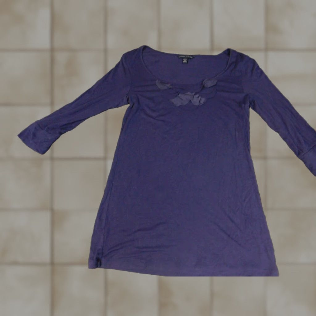 Banana Republic Banana Republic Blouse Womens M Purple Crew Neck Stretch Pullover Casual Regular Modal Spandex Rayon Classic Size M / US 6-8 / IT 42-44 - 1 Thumbnail