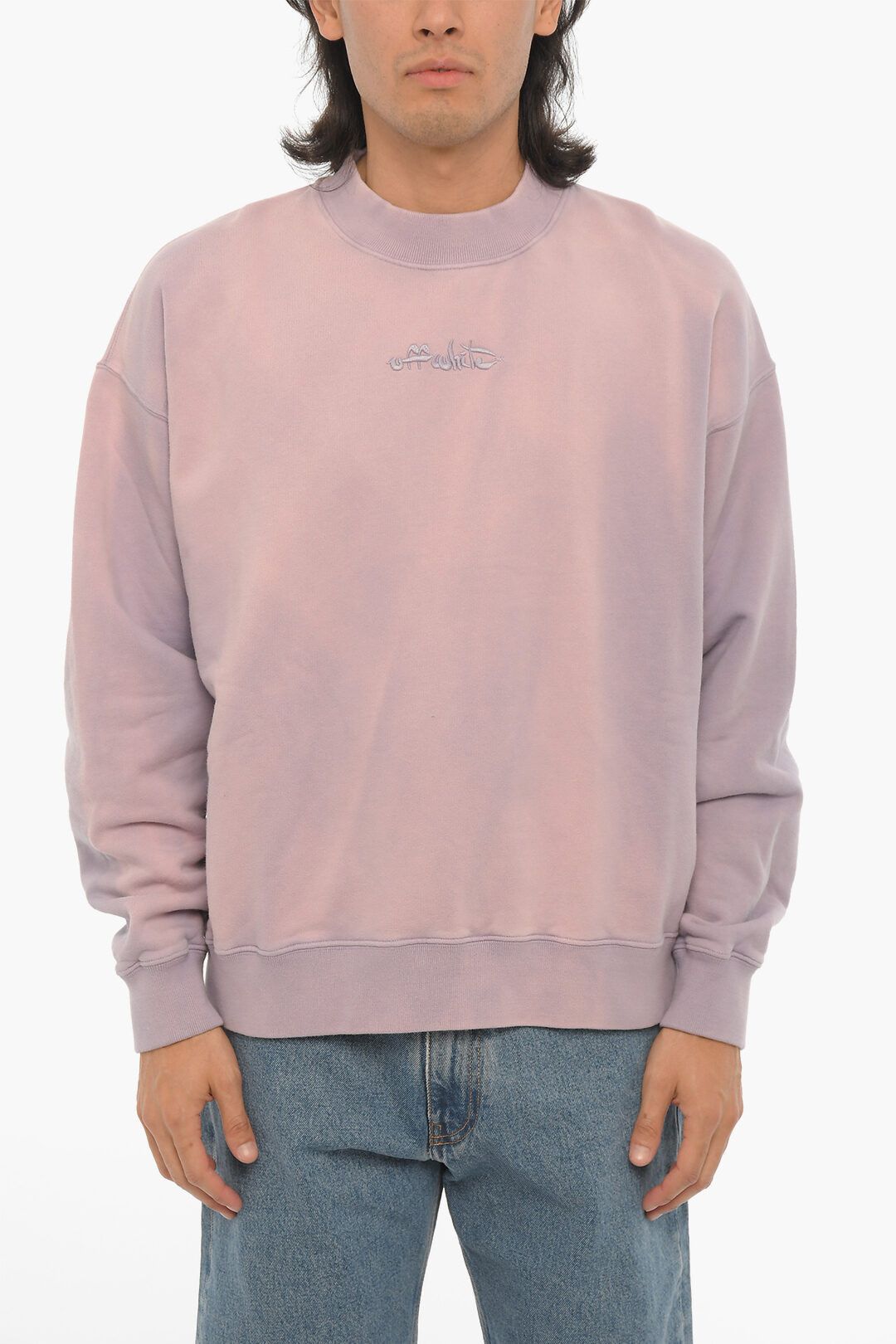 Off-White og1mm0824 Soli Color Laundry Crew-neck Sweatshirt in Purple Size US XXS / EU 40 - 1 Thumbnail