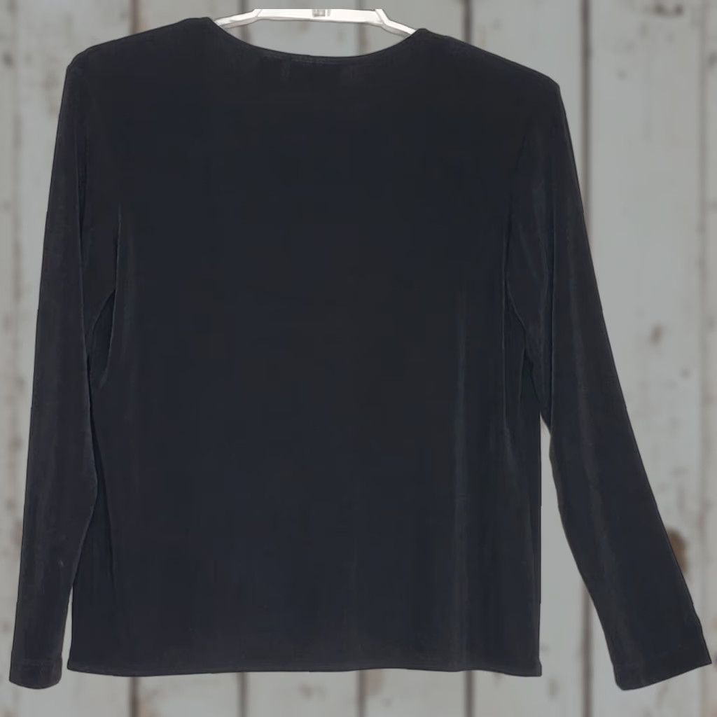 Vintage Chico’s Travelers Cardigan Top Womens - Shirt Cardigan - Size 1 Black Long Sleeve Tie Front Lightweight Stretch Size XS / US 0-2 / IT 36-38 - 1 Thumbnail