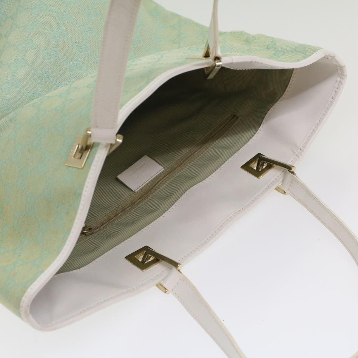 Gucci GUCCI GG Canvas Tote Bag Light Blue 002 002 Size ONE SIZE - 6 Thumbnail