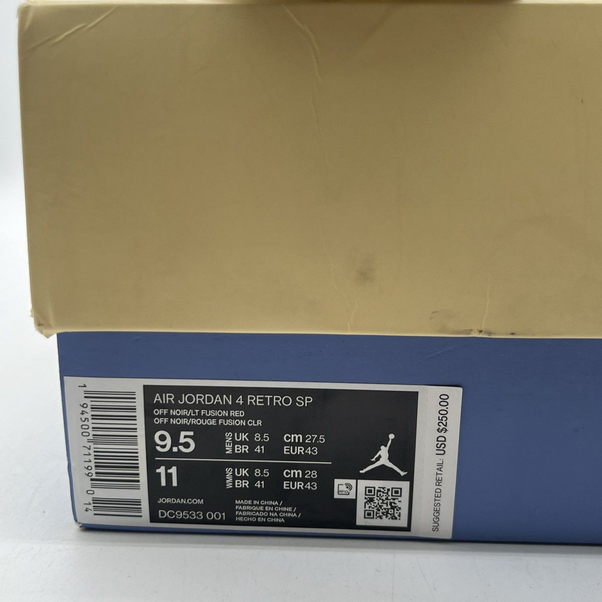 Jordan Brand Union la x air Jordan 4 off noir Size US 9.5 / EU 42-43 - 6 Thumbnail