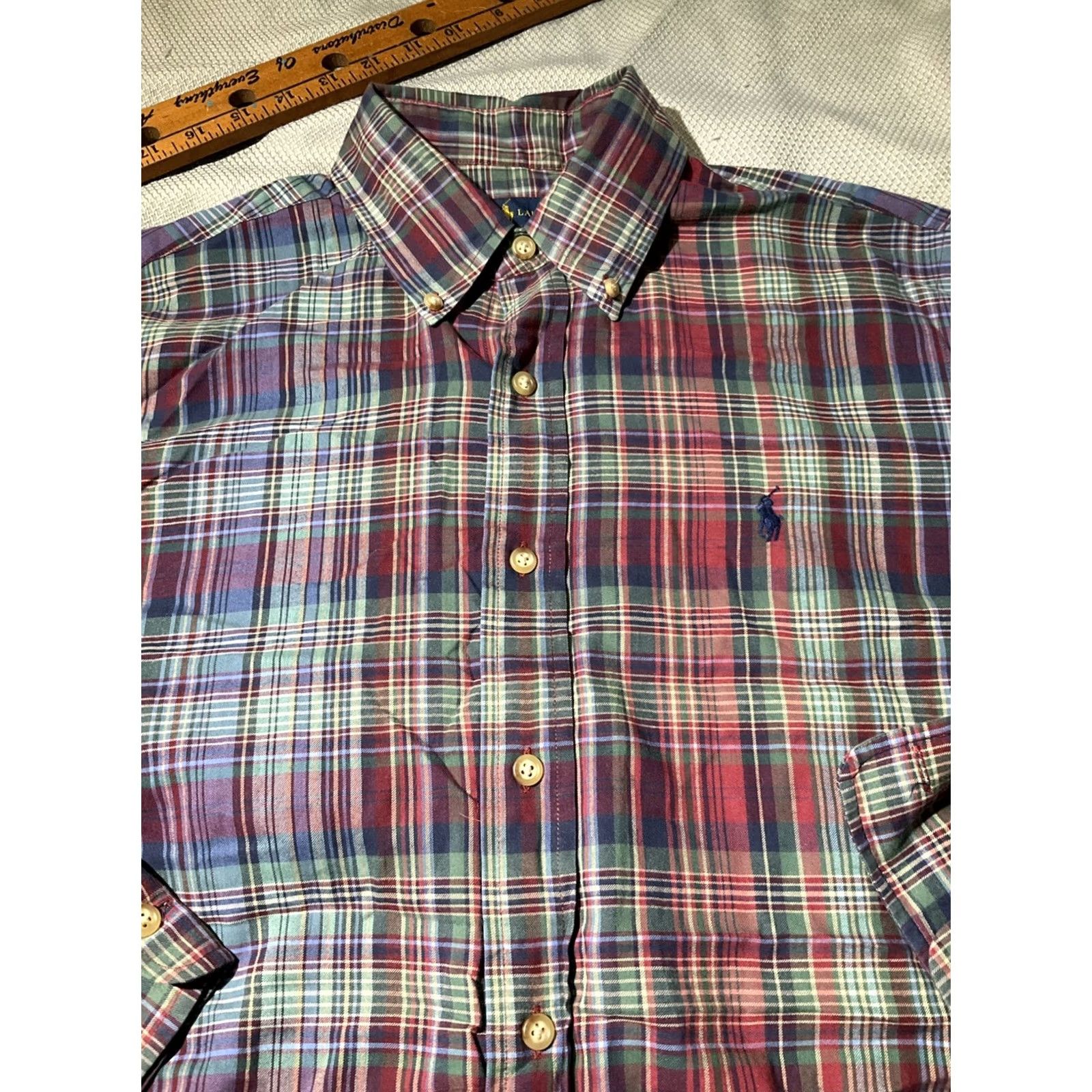 Polo Ralph Lauren Ralph Lauren Shirt Mens Medium Multicolor Madras Button Preppy Pony Oxford Shirt Long Sleeve Button-Up Collared Classic Polo Ralph Lauren Mens Shirt Size US M / EU 48-50 / 2 - 2 Thumbnail