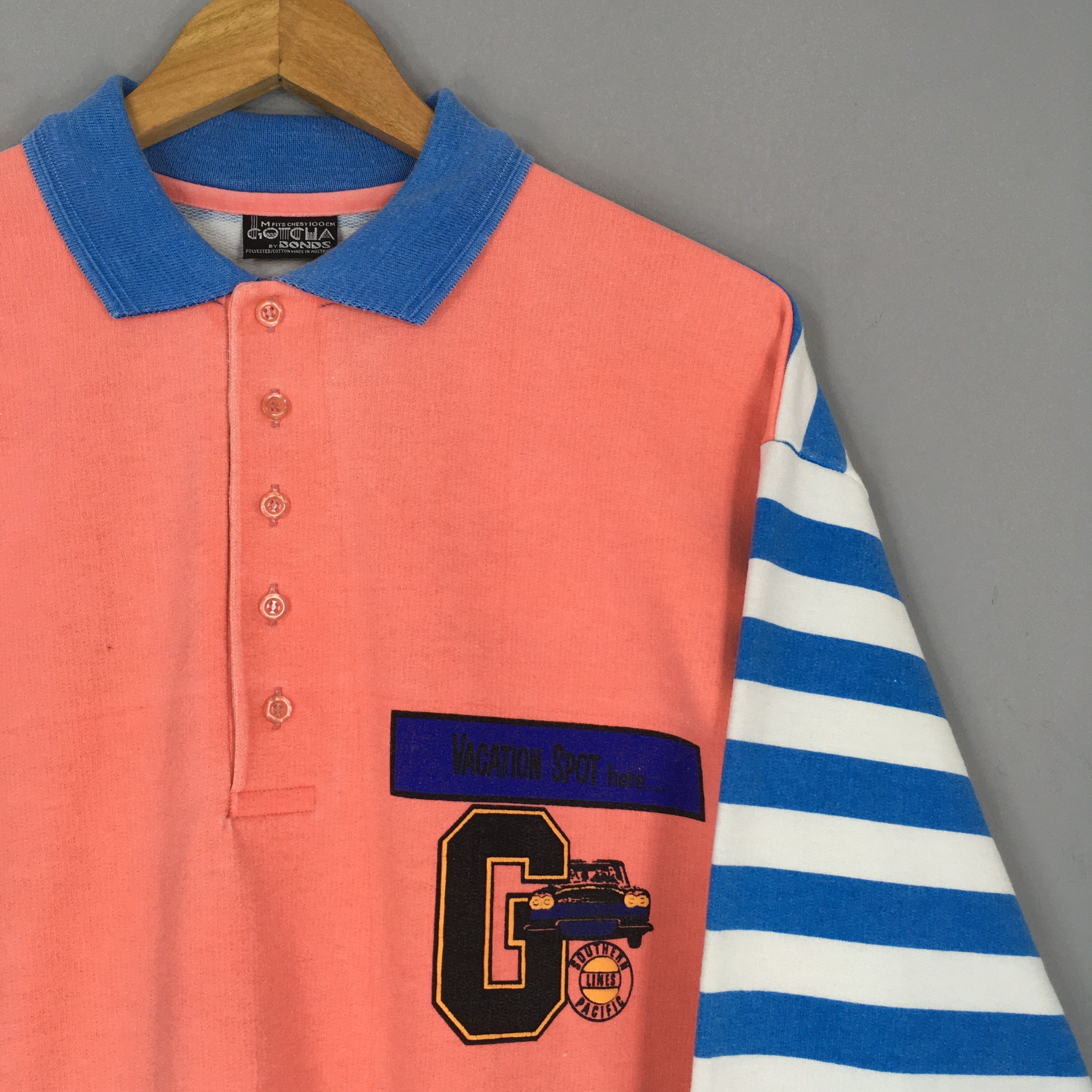 Gotcha × Vintage Vintage Gotcha Bonds Stripes Polo Shirt Medium Size US M / EU 48-50 / 2 - 2 Thumbnail